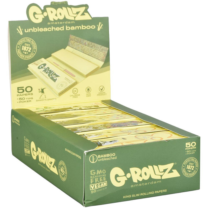 G-ROLLZ x Banksy's Graffiti Unbleached Bamboo Papers King Size Slim