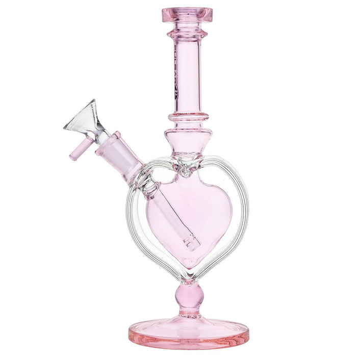 Pulsar Pink Heart Chalice Glass Valentines Water Pipe