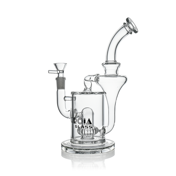 Croia Glass 10" Hourglass Recycler Bong with Crown Perc