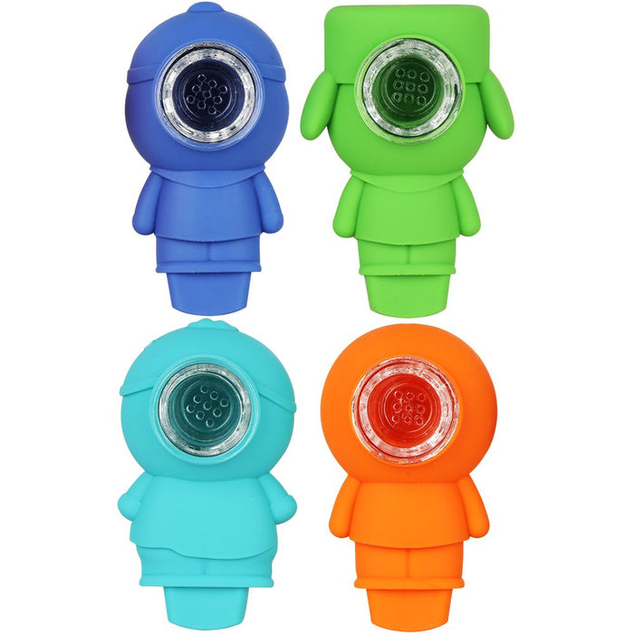 Four astronaut-shaped night lights in blue, green, turquoise, and orange, arranged in a 2x2 grid on a white background.