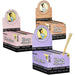 Blazy Susan cone boxes in pink, purple, and black packaging with a stick on a white background.