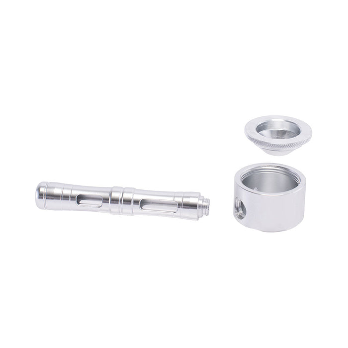 FLAT CHAMBER ALUMINUM GLASS SMOKING PIPE