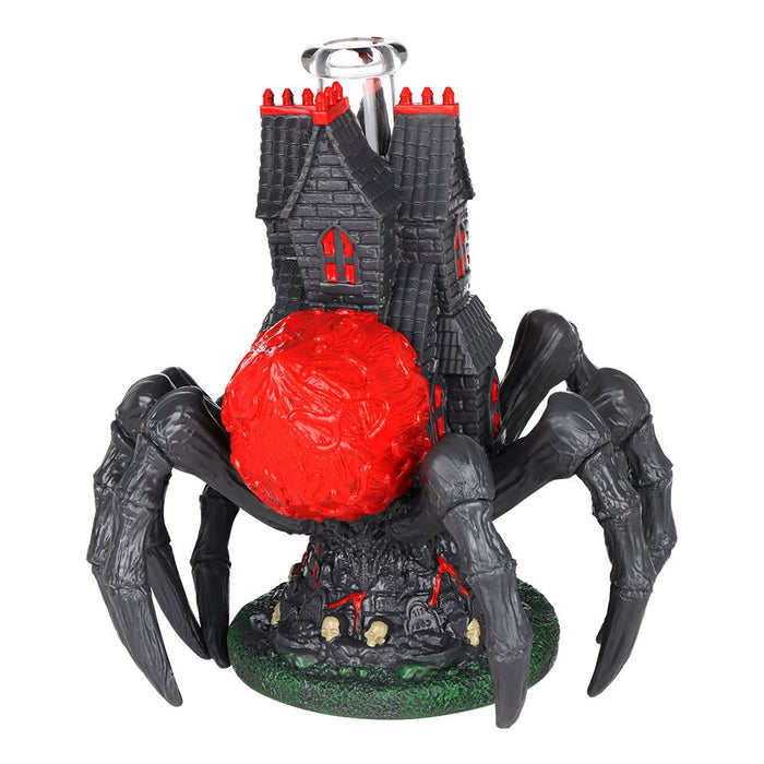 Kush Cargo Spider Haunted House Glass & Vinyl Water Pipe 10.25"