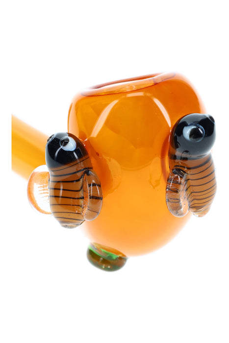 Kush Cargo Gold Fumed Confetti Bee Glass 7.5″ Sherlock Pipe