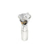 Clear glass smoking accessory with a face design on a white background