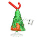 Side View of Christmas Tree Candy Cane Glass Dab Rig