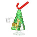 Christmas-themed glass smoking accessory with a tree, deer, and reindeer design on a white background.