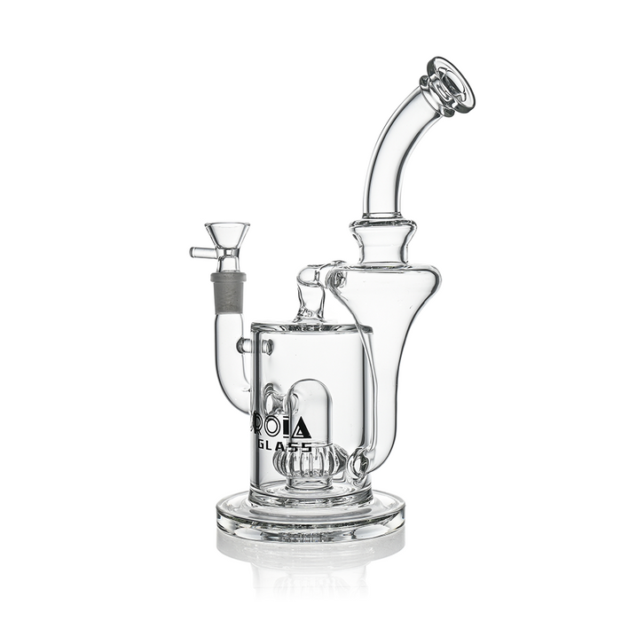 Croia Glass 10" Hourglass Recycler Bong with Crown Perc