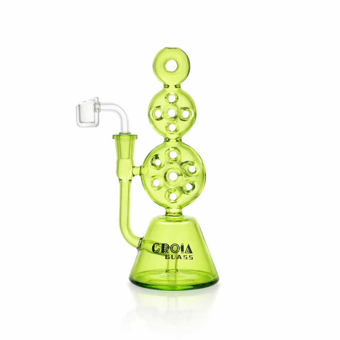 Croia Glass 8" Triple Stack Swiss Perc Recycler Dab Rig