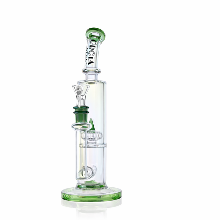 Croia Glass 10" Dual Chamber Bong with Inline and Rocket Perc