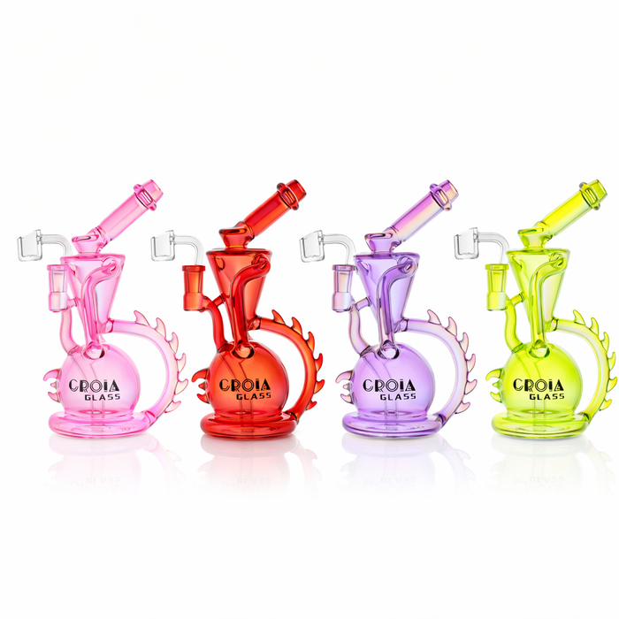 Croia Glass 10" Dragon Spine Recycler Dab Rig
