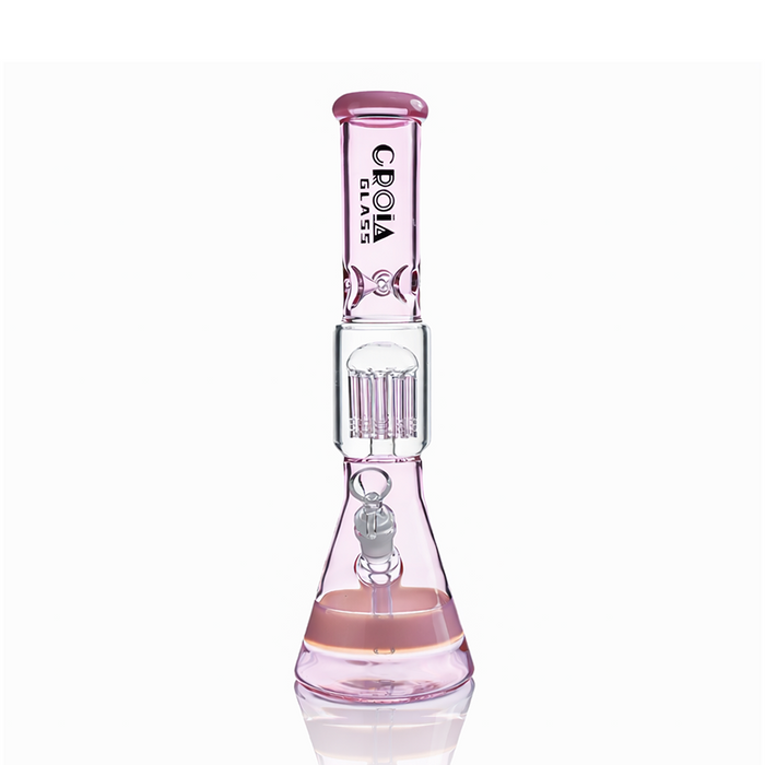 Croia Glass 15" Beaker Bong with Tree Perc and Ice Catcher