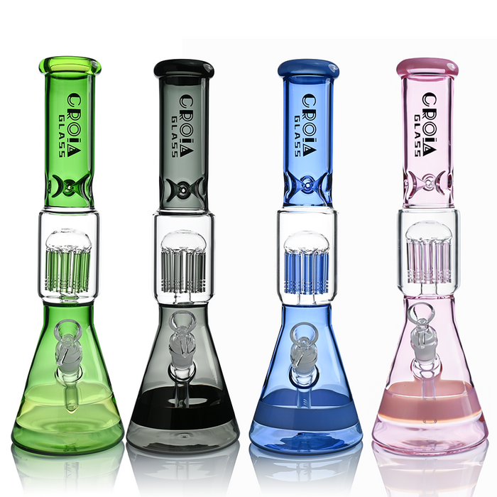 Croia Glass 15" Beaker Bong with Tree Perc and Ice Catcher