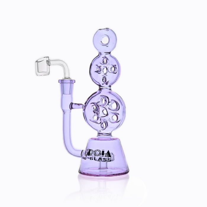 Croia Glass 8" Triple Stack Swiss Perc Recycler Dab Rig