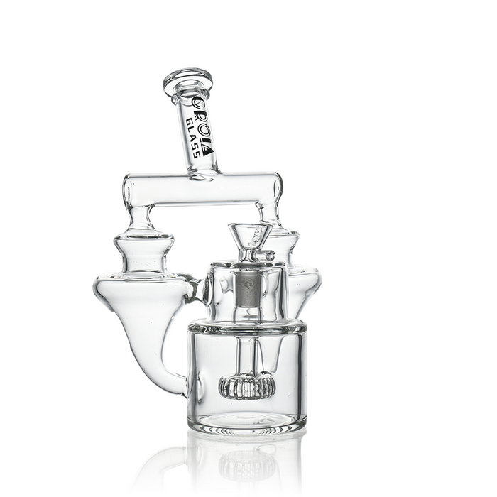 Croia Glass 8" Twin Vortex Recycler Scientific Glass Water Pipe
