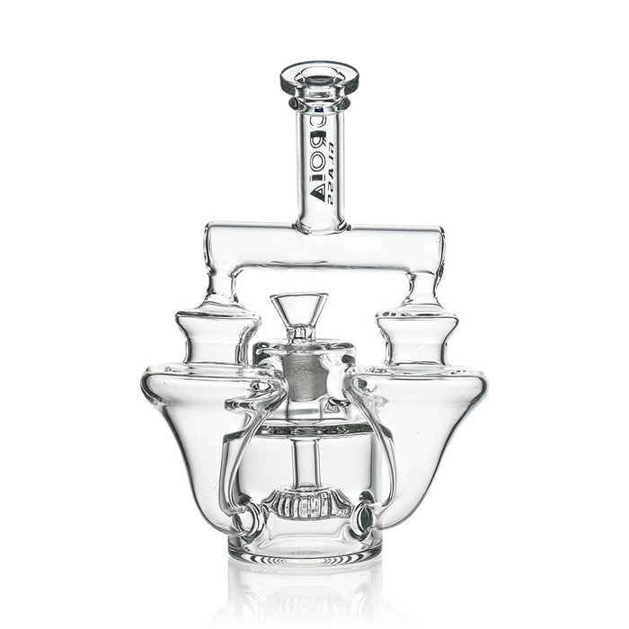 Croia Glass 8" Twin Vortex Recycler Scientific Glass Water Pipe