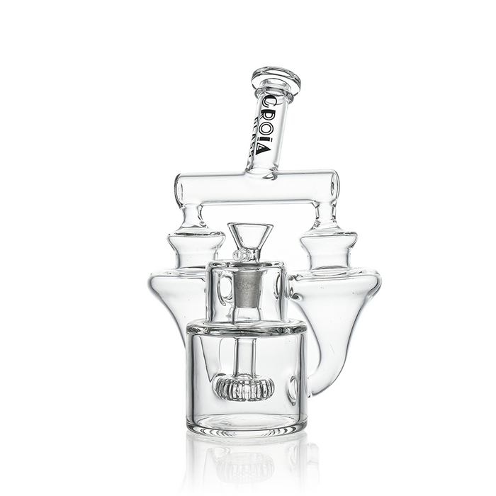 Croia Glass 8" Twin Vortex Recycler Scientific Glass Water Pipe