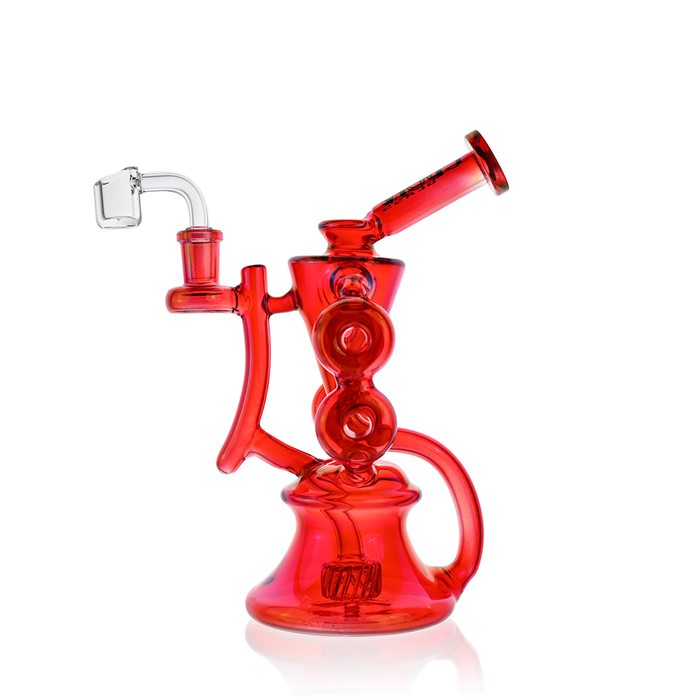 Croia Glass 10" Symmetrical Quad-Donut Klein Recycler Dab Rig