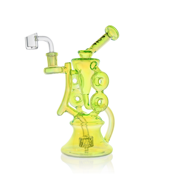 Croia Glass 10" Symmetrical Quad-Donut Klein Recycler Dab Rig
