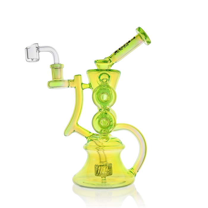 Croia Glass 10" Symmetrical Quad-Donut Klein Recycler Dab Rig