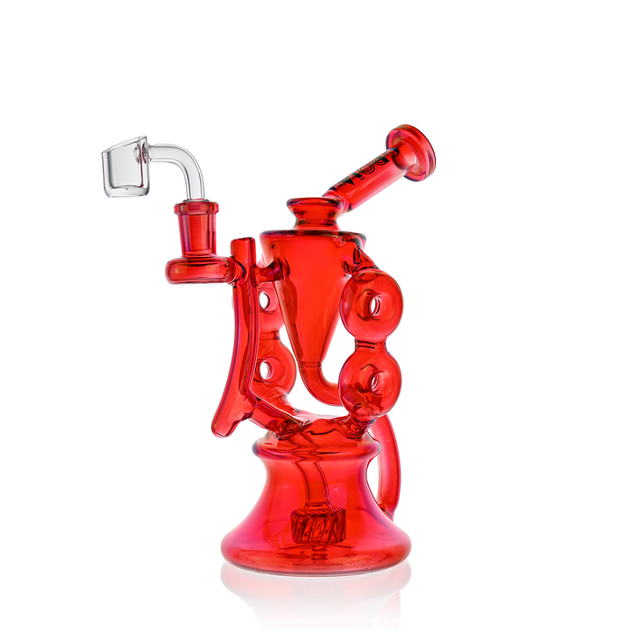 Croia Glass 10" Symmetrical Quad-Donut Klein Recycler Dab Rig
