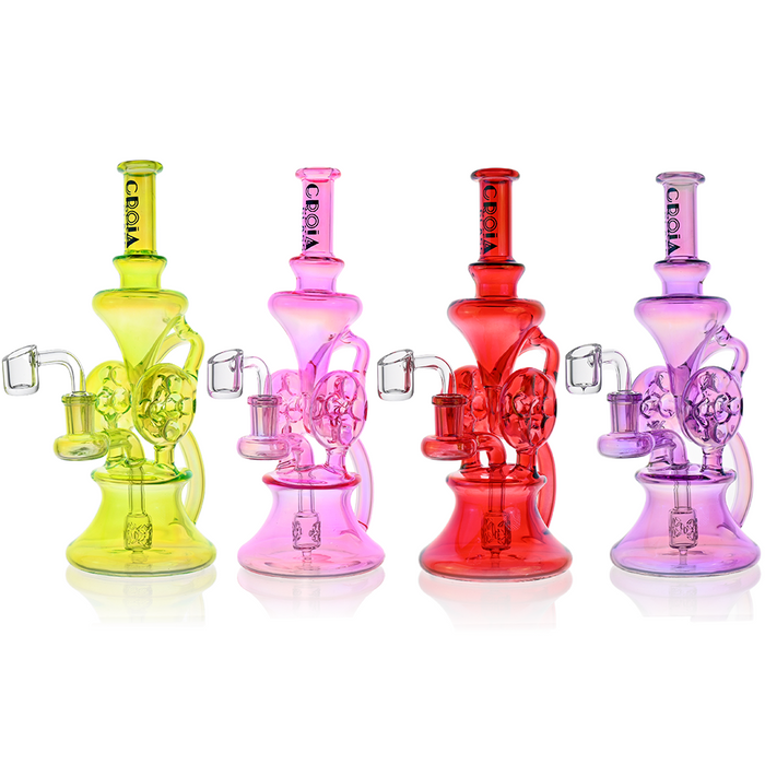 Croia Glass 10" Dual Swiss Perc Klein Recycler Dab Rig