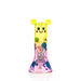 Colorful glass smoking device with cartoon face on a white background