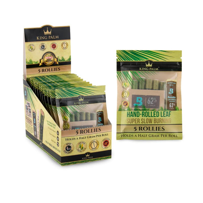 King Palm Rollie Size Natural Pre-Rolled 5pk Leaf Tubes - 15ct