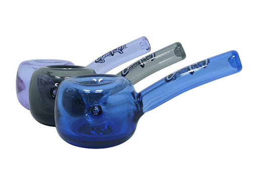 Detailed angle displaying the ergonomic left-side carburetor hole and branded stem logo