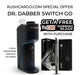 Dr. Dabber Switch Go vaporizer with promotional text for a free Yocan blade offer.
