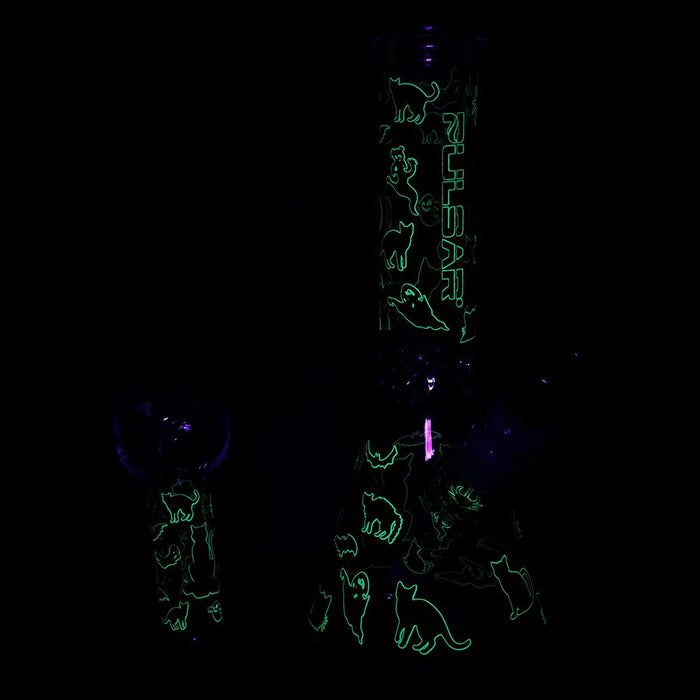 Pulsar Superstitious Kitty GLOW Glass Herb Pipe Combo Kit