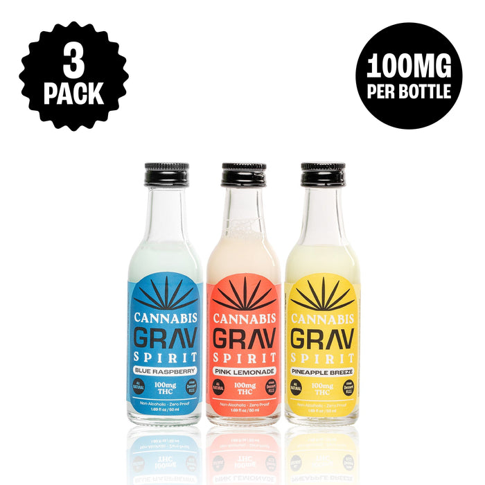 GRAV® Cannabis Spirit 100mg Variety Pack 50ml Bottle 3-Pack