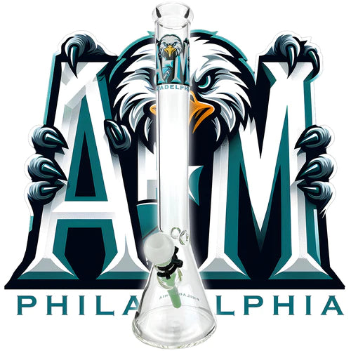 AFM Glass Philadelphia Football 18" Beaker Bong