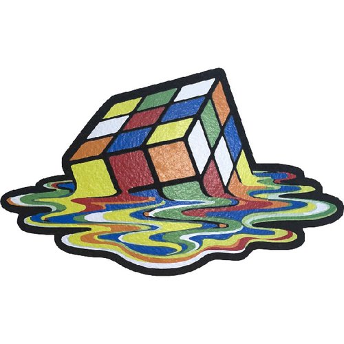 East Coasters Die Cut Dab Mat - Melted Rubik's Cube
