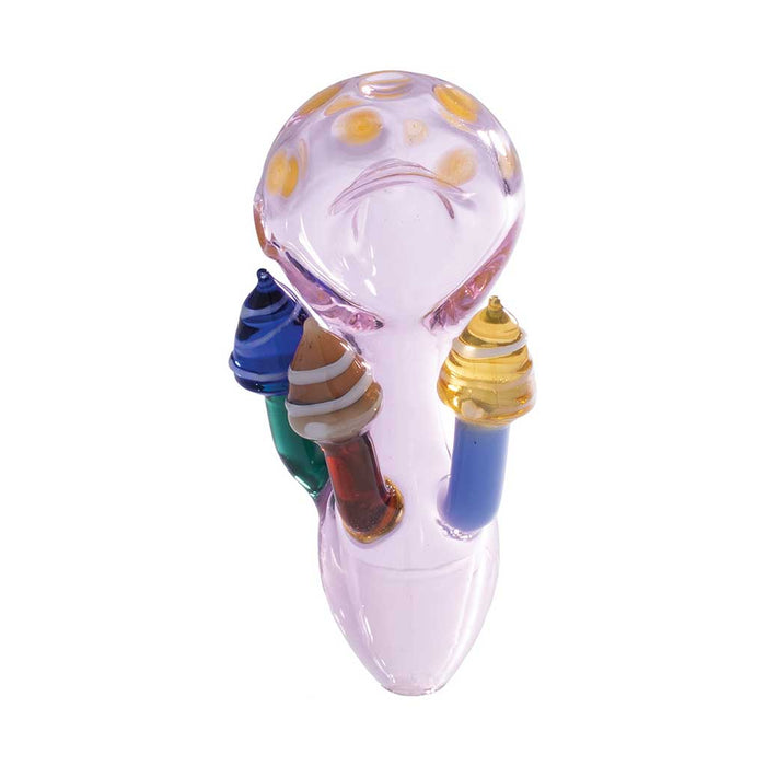 MUSHROOM CHARACTER GLASS HAND PIPE