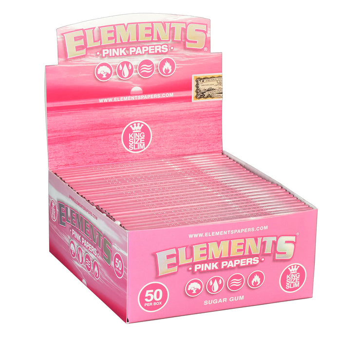 Elements Pink Rolling Papers King Size Slim