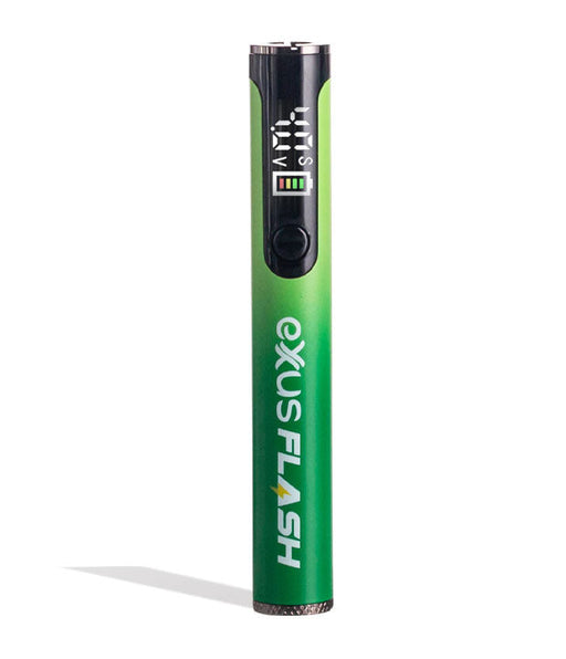 Green vape pen with 'Oxy Flash' branding on a white background