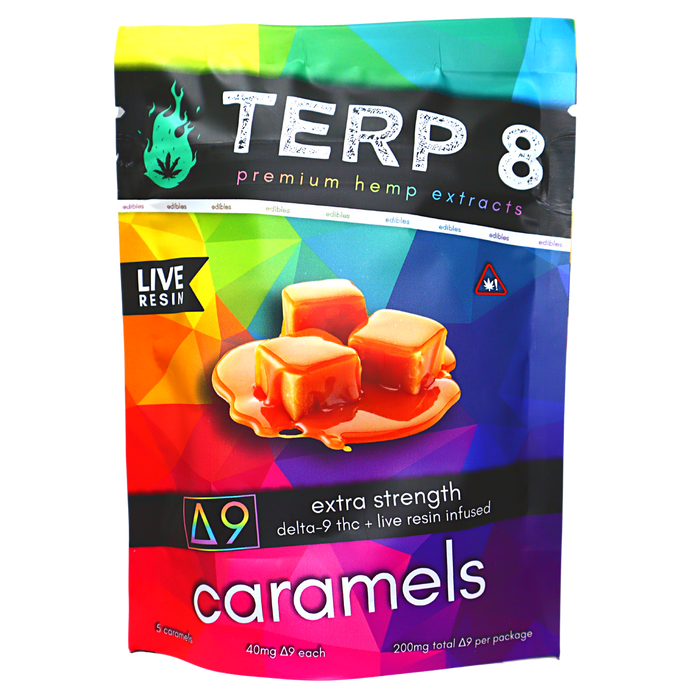 Organic Live Resin Delta-9 Caramels 5 Pack 200mg