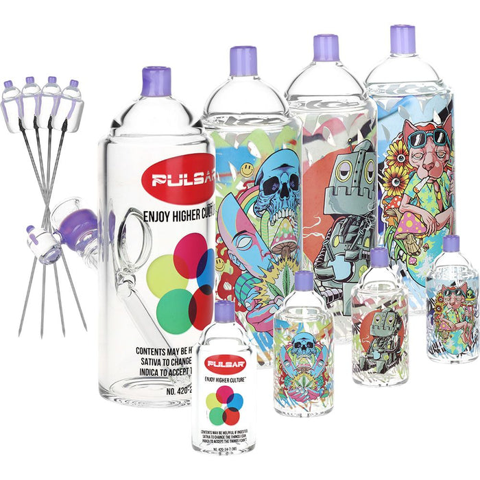 Pulsar Graffiti Series Spray Paint Glass Water Pipe Set