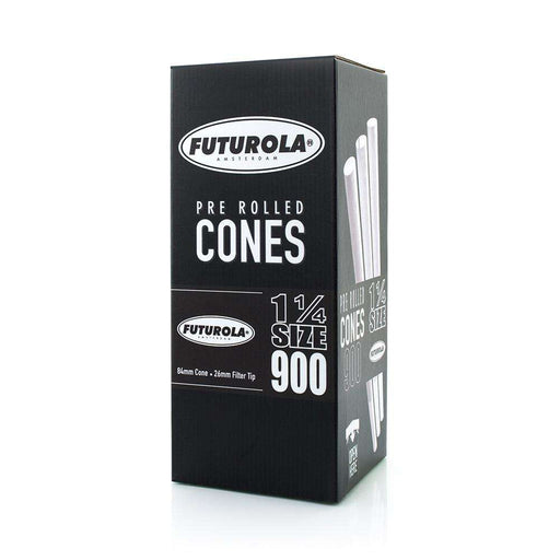 Box of Futurola pre-rolled cones on a white background
