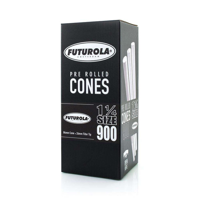 Box of Futurola pre-rolled cones on a white background