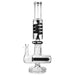 Clear glass water pipe with spiral design on a white background