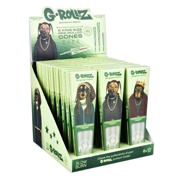 G-ROLLZ Pets Rock Organic Hemp Green Cones King Size