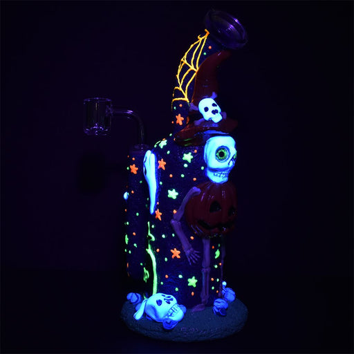 halloween enamel pumpkin bong glow in the dark