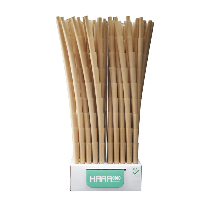 Pack of bamboo straws with a visible brand logo on a white background