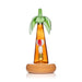 Palm tree-shaped lamp with a light bulb inside on a white background