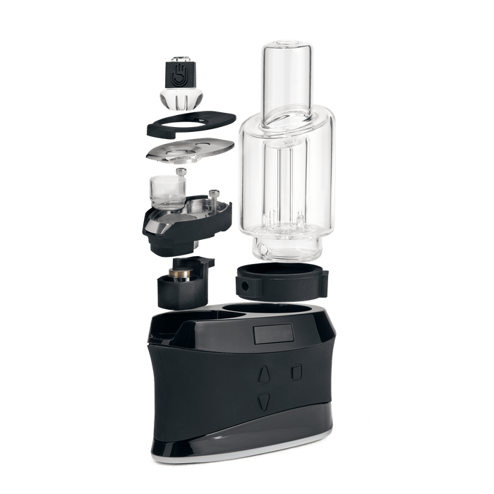 Vape device with its components on a transparent background