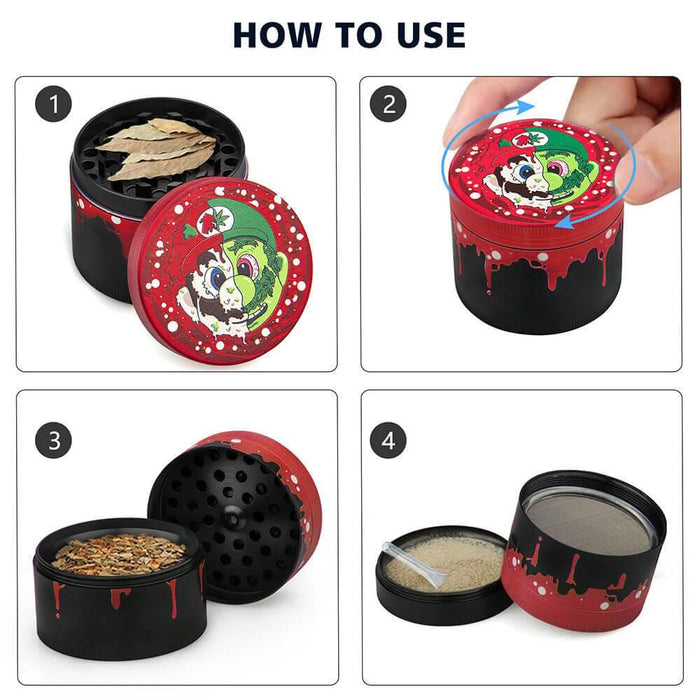 4 Piece Metal Mario Herb Grinder