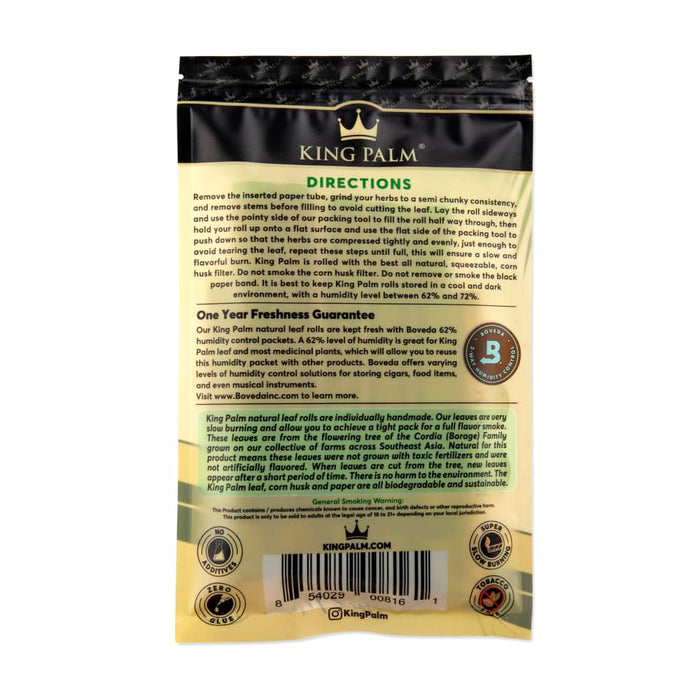 King Palm XXL Size Natural Pre-Rolled Leaf Tubes 5 Pack