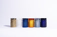 Jane West Twenties Collection Glass Jar – Gold – row of Twenties Collection colored jars